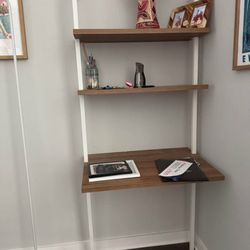 Wall mounted writing desk - Rustic Oak/White