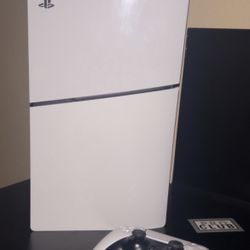 Sony PlayStation 5 Slim White Console Gaming System With Controller And Cables