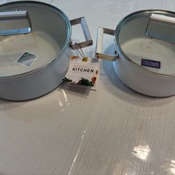 2 New Safe Ceramic Pots 