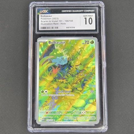 CGC 10 GEM MINT Bulbasaur 166/165 Scarlet Violet 151 Illustration Rare Pokemon