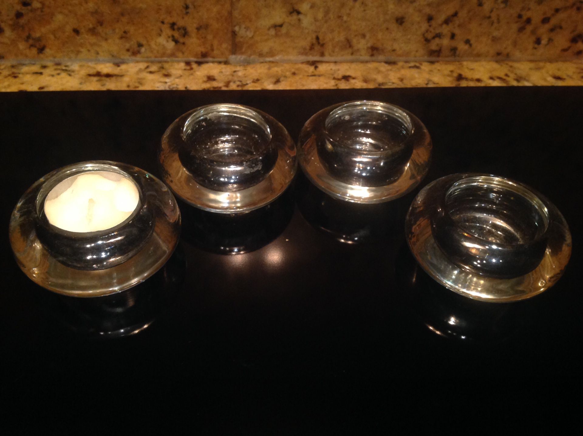 4 Glass Votive Candle Holders