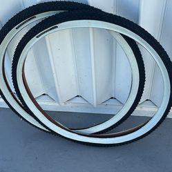 26 Inch White Wall Tires  (2) 