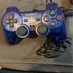 PlayStation 2 SONY OEM Transparent Blue Controller 
