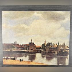 Johannes Jan Vermeer View of Delft Original Vintage Fine Dutch Art Print 1930’s USA Printed Antique Collectible Golden Age Ephemera