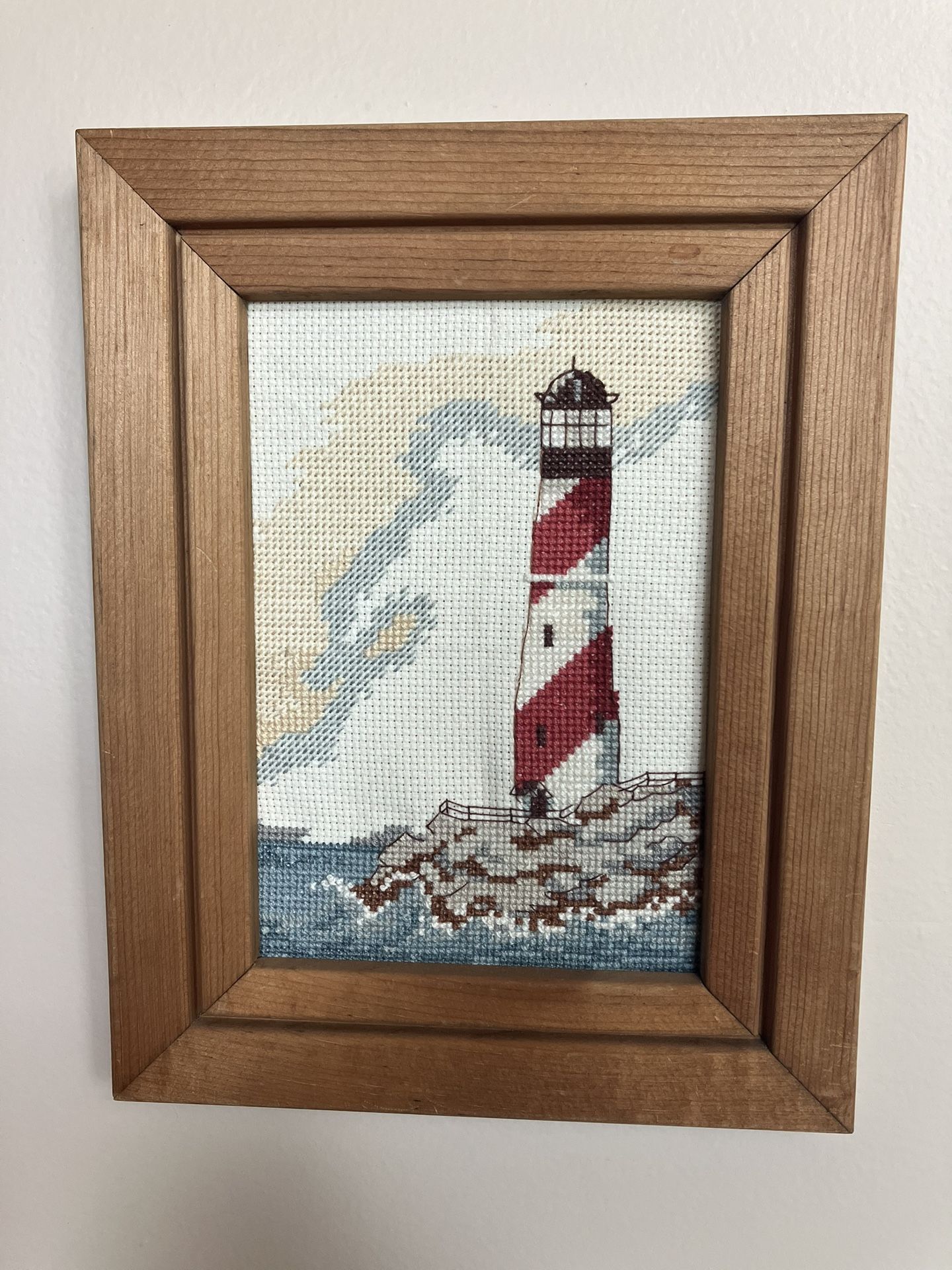 Framed Lighthouse Cross-Stitch