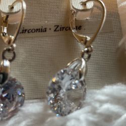 Beautiful Silver Cubic Zirconia Earrings $6 Each Pair