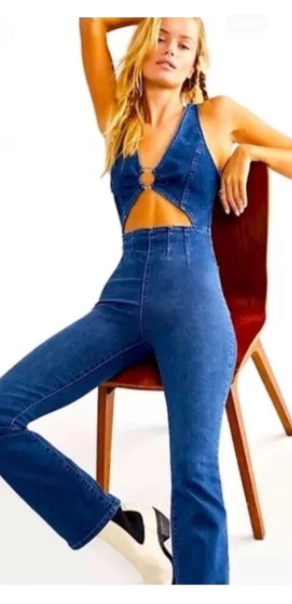 Free People Denim Jumpsuit