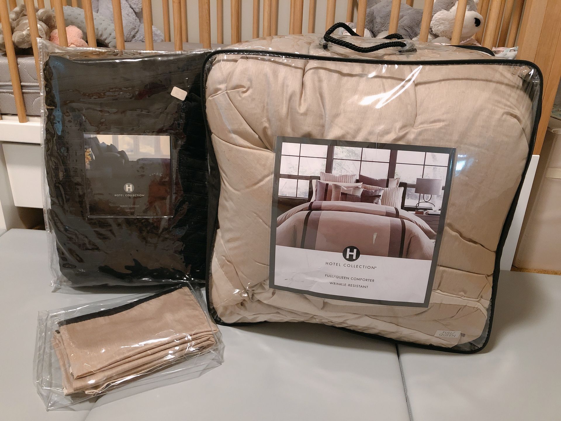 Hotel Collection Bedding Set: Comforter, Pillow Shams, Quilted Coverlet,