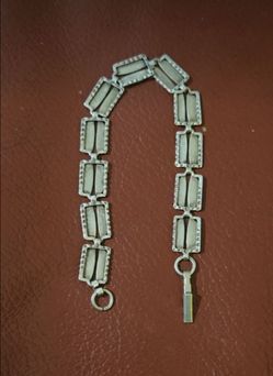 Vintage Beau Sterling silver modernist panel link bracelet Culver City area