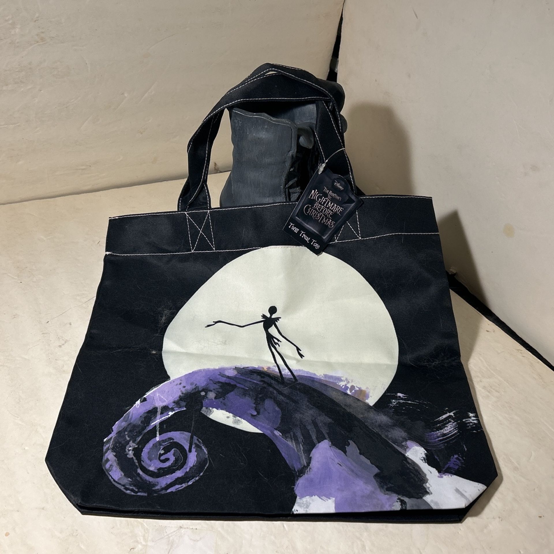 Disney Tim Burton’s Nightmare Before Christmas Jack Moon Silhouette Twill Tote Bag New With Tags