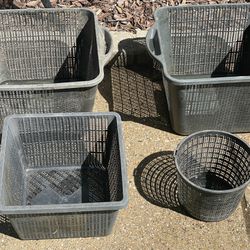 Set of 4 Aquatic Pond Plant Baskets 2 - 12” W x 8” H, 1 - 10” W x 6” H, 1 6.5” W x 5.5” H