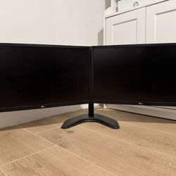 Dual HP 24” Monitors with stand