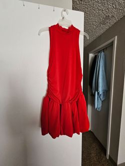 Red flower shape dress