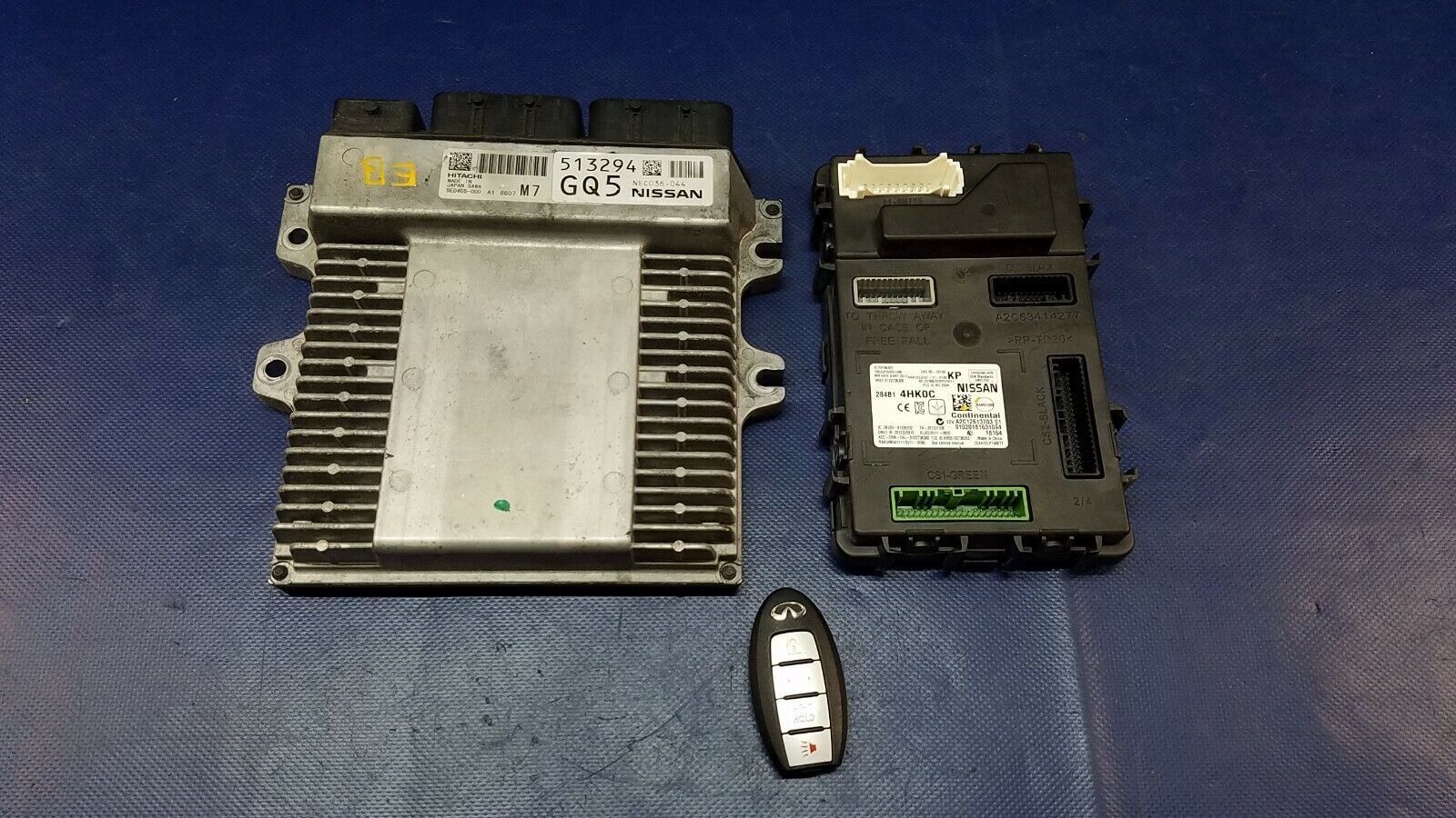 18-19 INFINITI Q50 ENGINE & BODY CONTROL MODULE ECM BCM W/ KEY FOB 3.0L