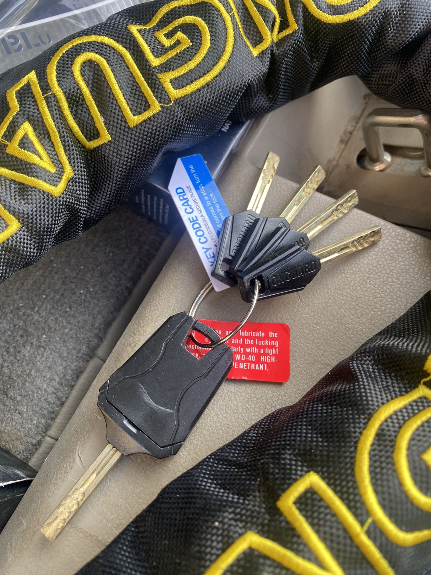 On hard beast chain lock with X4 padlock $65