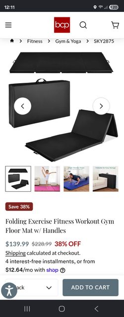 BCP Folding Gym Floor Mat with Handles