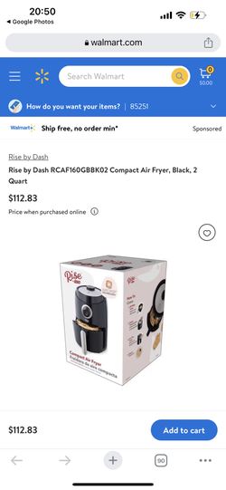 Rise by Dash Black 2 qt Air Fryer