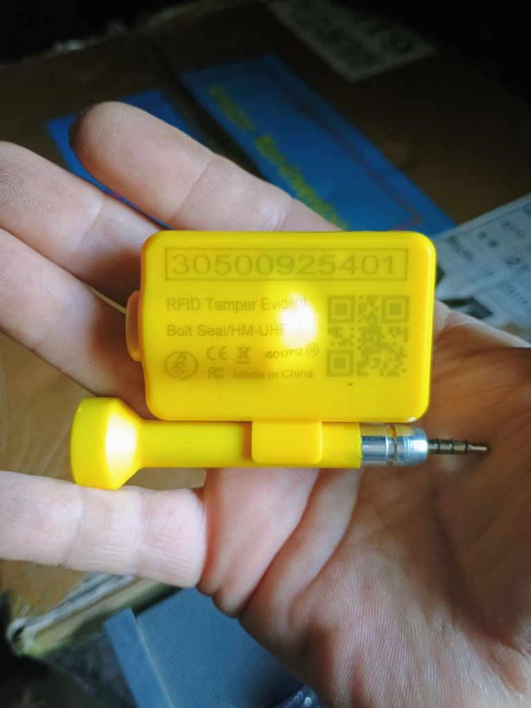 (QTY. 275+) Yellow HM-UHF-B, RFID Tamper Evident Bolt Seal Cargo Container Truck