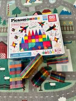 PicassoTiles 60-Piece Magnetic Building Tiles Set