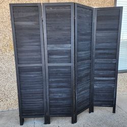4 panels wood room divider (64"W×67"H)