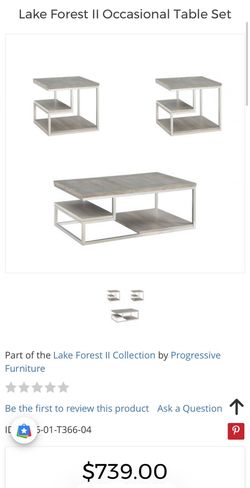 Occasional table set- coffee table and side tables-
