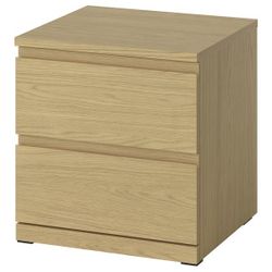 STORKLINTA 2-drawer chest, oak effect