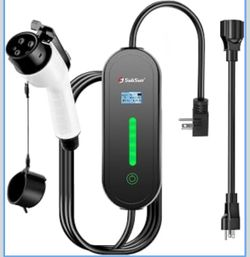 SubSun J1772 Level 1/2 EV Charger Cable 16A 110-240V,NEMA 5-15& 6-20 Plug 17ft Portable Electric Vehicle Charger Cable with Plug Compatible for SAE J1