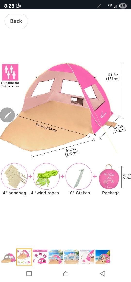 Pop Up Sun Tent