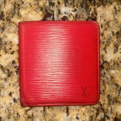 Men’s Red Epi Leather Bi Fold Louis V 