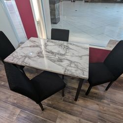 Tedd Black 5 Piece Dining Set