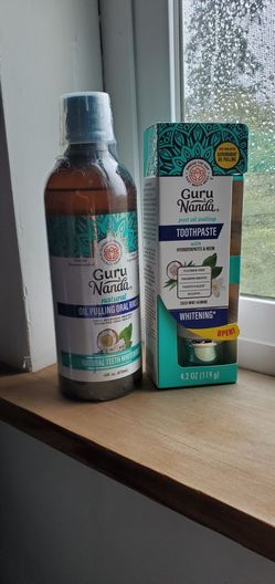 GuruNanda Oil Pulling Oral Rinse & Toothpaste Set