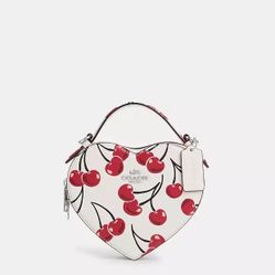  Super cute and rare Coach Heart Crossbody Bag in Cherry Print!