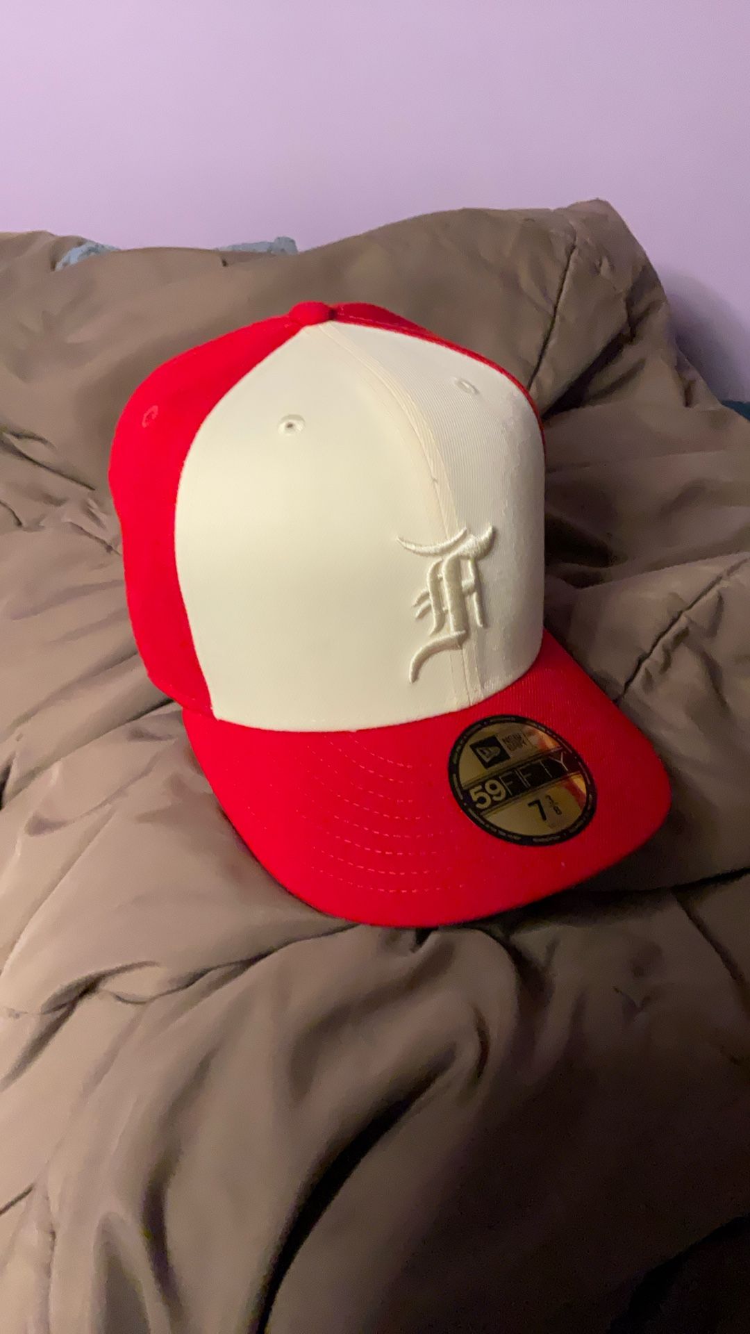 fear of god fitted 7 3/8 red white