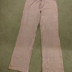 LADIES OLD NAVY 100% COTTON PAJAMA PANTS SIZE MEDIUM WHITE RED BLUE PRINT WITH FUNCTIONAL DRAWSTRING WAISTBAND 