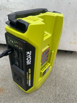 RYOBI 40V 300-Watt Portable Battery Inverter Power Source and 40V Battery Charger (Tool Only)