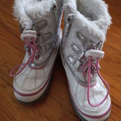 Totes Toddler White & Pink Winter snow boots Sz 6