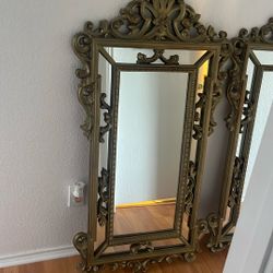 Antique Double Frame, Gold Mirror, 