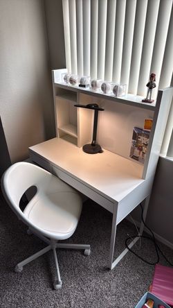 IKEA Desk w/Hutch & Chair White