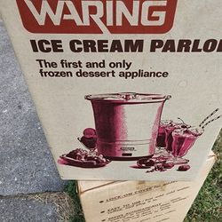 Vintage Waring Ice Cream Parlor Electric Ice Cream Frozen Yogurt Maker CF520-1, Never Used, MADE IN JAPAN