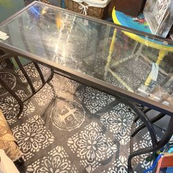Glass And metal Desk Or Table