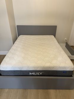 Queen Size Bed Frame + Mattress 