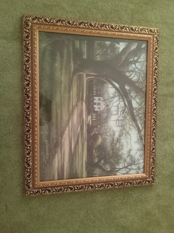 Gold trimmed wall art