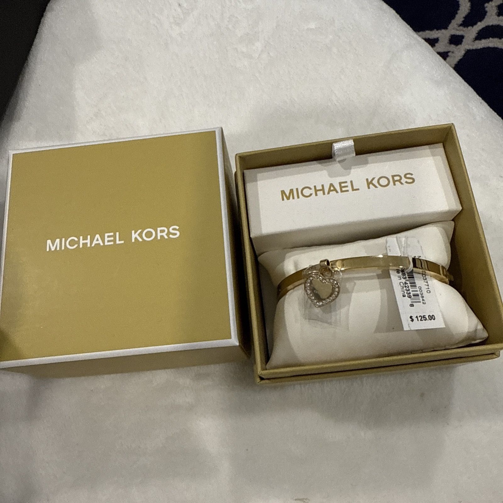 Michael Kors Rose Gold- Crystal Pave Padlock Slider Bracelet