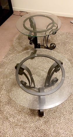 2 Glass End Tables 