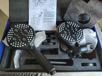 Shower unit matte black with hand wand
