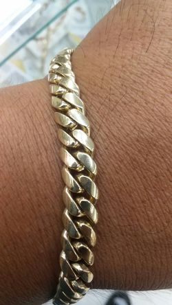 14k Gold cuban link bracelet hand made 41.8 grams