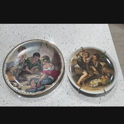 Vintage 2 Decorative Porcelain Plates Germany 
