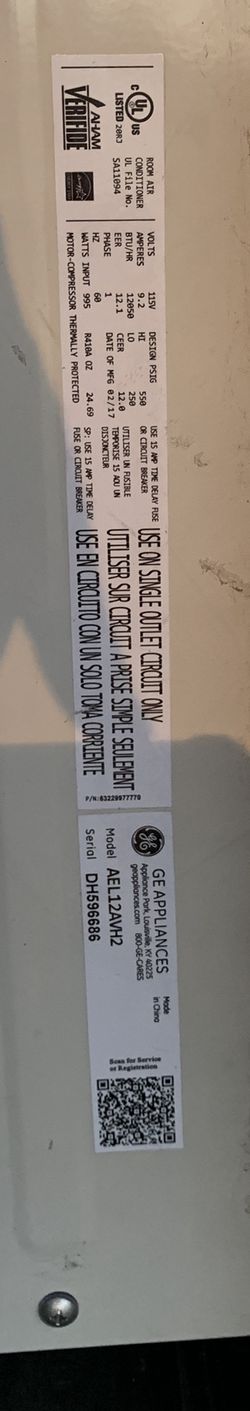 Ge 12 000 Btu Window Air Conditioner Model Ael12avh2 For Sale In Miami Fl Offerup