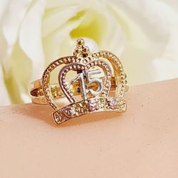 Crown Ring 14k Gold Plated 