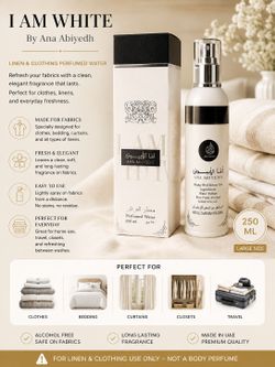 I AM WHITE – Linen & Clothing Perfumed Water | 250 mL ✨